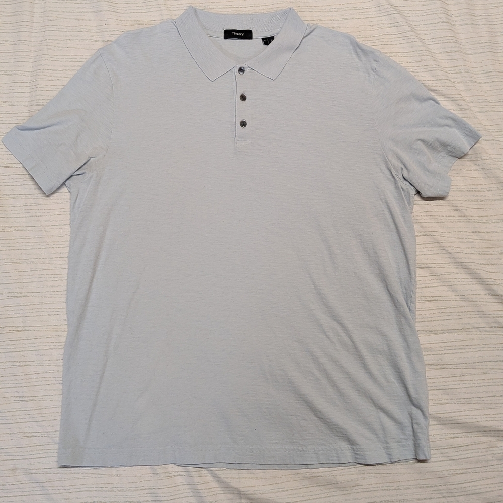 Theory Men's Bron Polo Shirt, Cosmos Slub, Size XL
